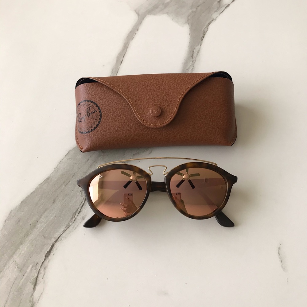 Ray Ban Gatsby Round Tortoise w Pink Mirror Lens